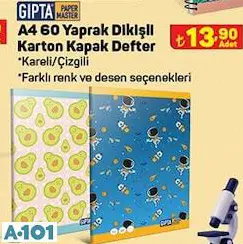 GIPTA A4 60 YAPRAK DİKİŞLİ KARTON KAPAK DEFTER